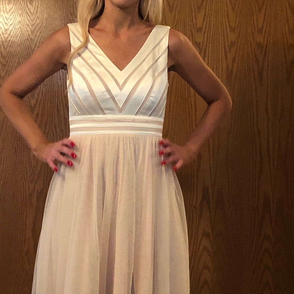 Champagne dress with tulle bottom